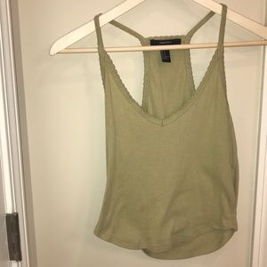 V neck Green tank top Forever 21